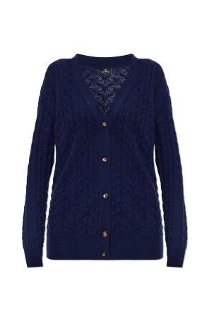 Navy blue Wool cardigan with pockets Emporio Armani - Vitkac France